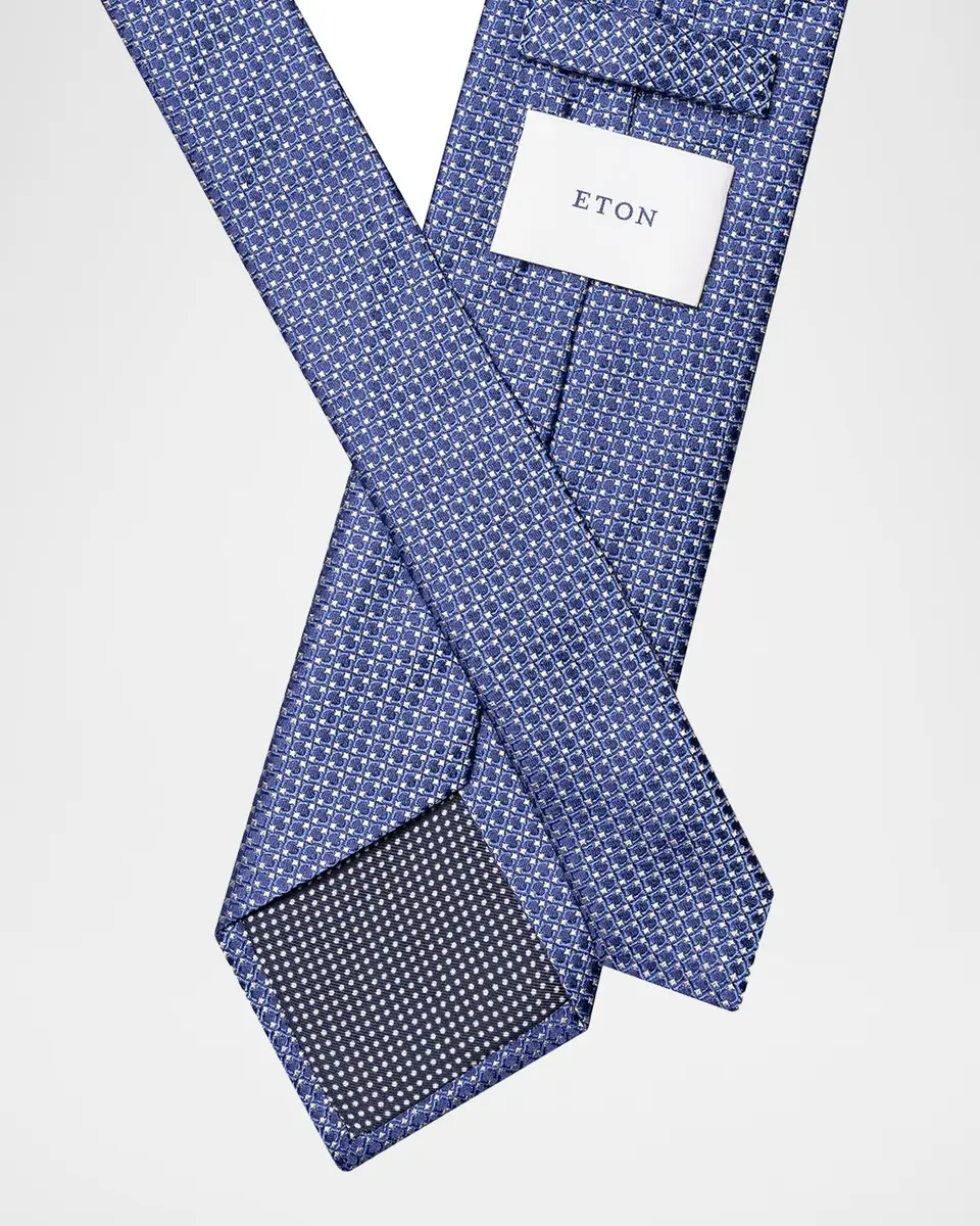 Eton Men's Micro-Geometric Jacquard Silk Tie | Thumbnail 2 Eton Men's Micro-Geometric Jacquard Silk Tie | Thumbnail 2