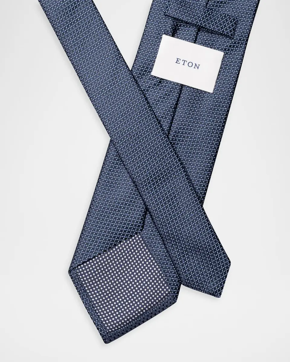 Eton Men's Micro-Geometric Jacquard Silk Tie | Thumbnail 2 Eton Men's Micro-Geometric Jacquard Silk Tie | Thumbnail 2