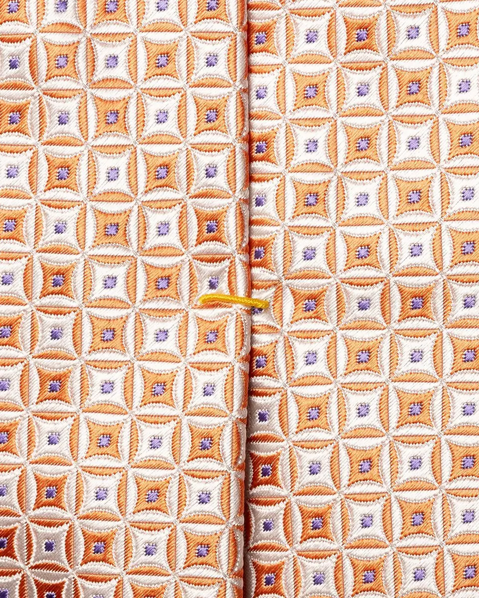 Eton Men's Geometric Medallion Silk Jacquard Tie | Thumbnail 3 Eton Men's Geometric Medallion Silk Jacquard Tie | Thumbnail 3