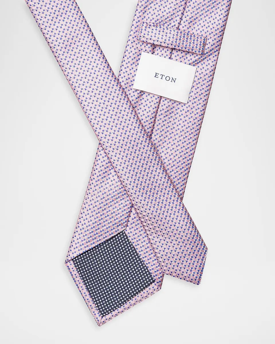 Eton Men's Micro-Geometric Jacquard Silk Tie | Thumbnail 2 Eton Men's Micro-Geometric Jacquard Silk Tie | Thumbnail 2
