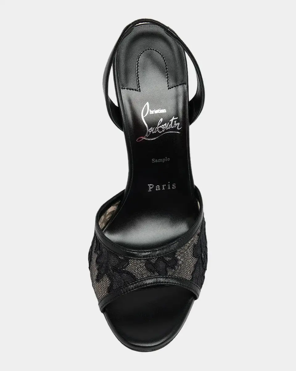 Christian Louboutin 100mm Miss Z Lace Slingback Sandals | Thumbnail 4 Christian Louboutin 100mm Miss Z Lace Slingback Sandals | Thumbnail 4
