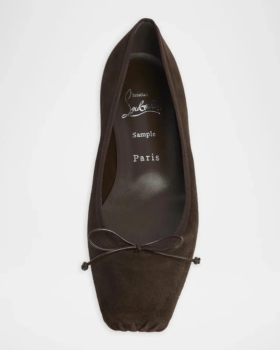 Christian Louboutin Cassia Nodo Suede Ballerina Flats | Thumbnail 4 Christian Louboutin Cassia Nodo Suede Ballerina Flats | Thumbnail 4
