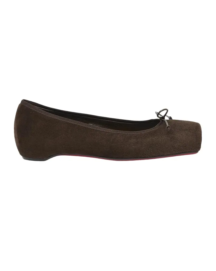Christian Louboutin Cassia Nodo Suede Ballerina Flats | Image 1 Christian Louboutin Cassia Nodo Suede Ballerina Flats | Image 1