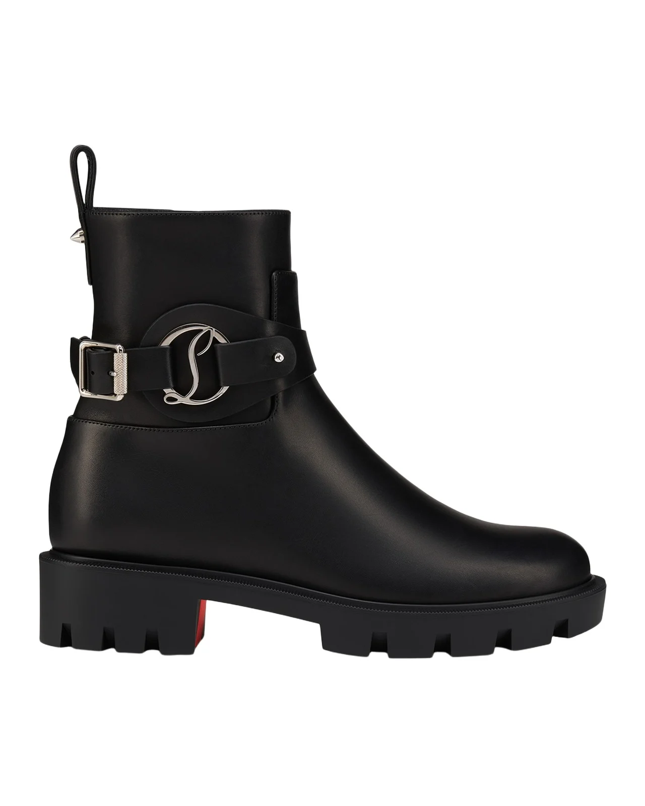 Christian Louboutin Dianouchette Leather Red Sole Ankle Booties