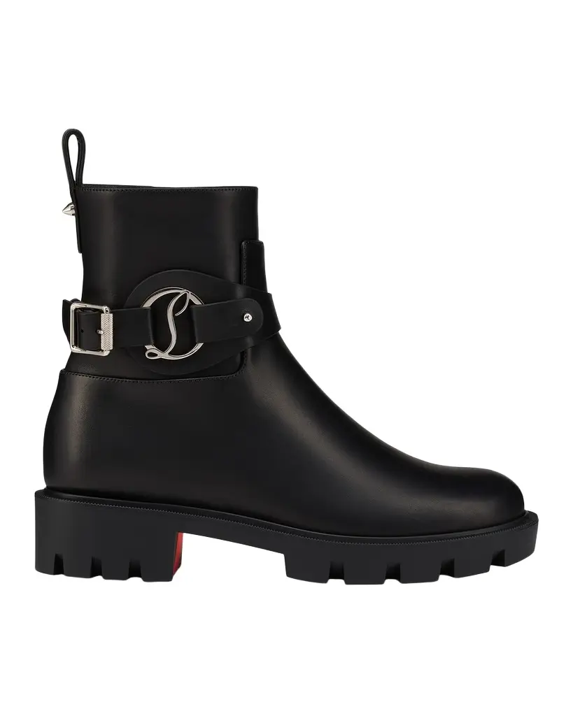 Christian Louboutin Dianouchette Leather Red Sole Ankle Booties | Image 1 Christian Louboutin Dianouchette Leather Red Sole Ankle Booties | Image 1