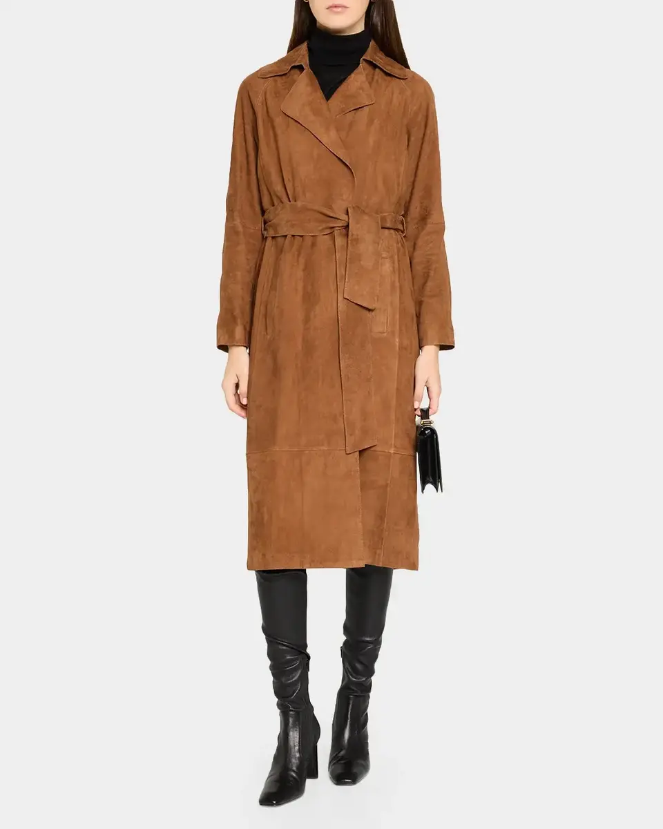 ARMA Yava Wrap-Front Lambskin Suede Coat | Thumbnail 2 ARMA Yava Wrap-Front Lambskin Suede Coat | Thumbnail 2