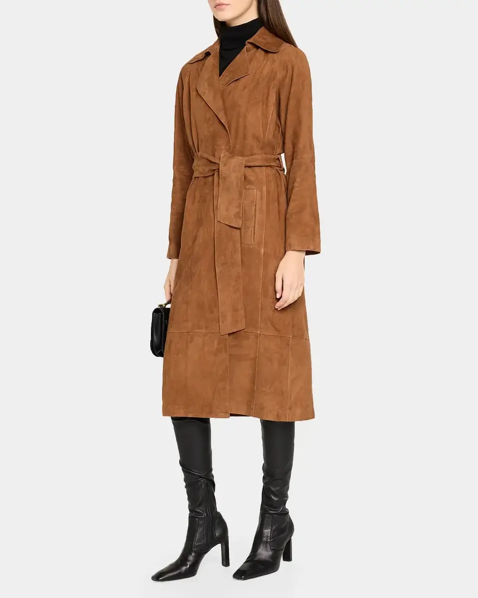 ARMA Yava Wrap-Front Lambskin Suede Coat | Thumbnail 4 ARMA Yava Wrap-Front Lambskin Suede Coat | Thumbnail 4