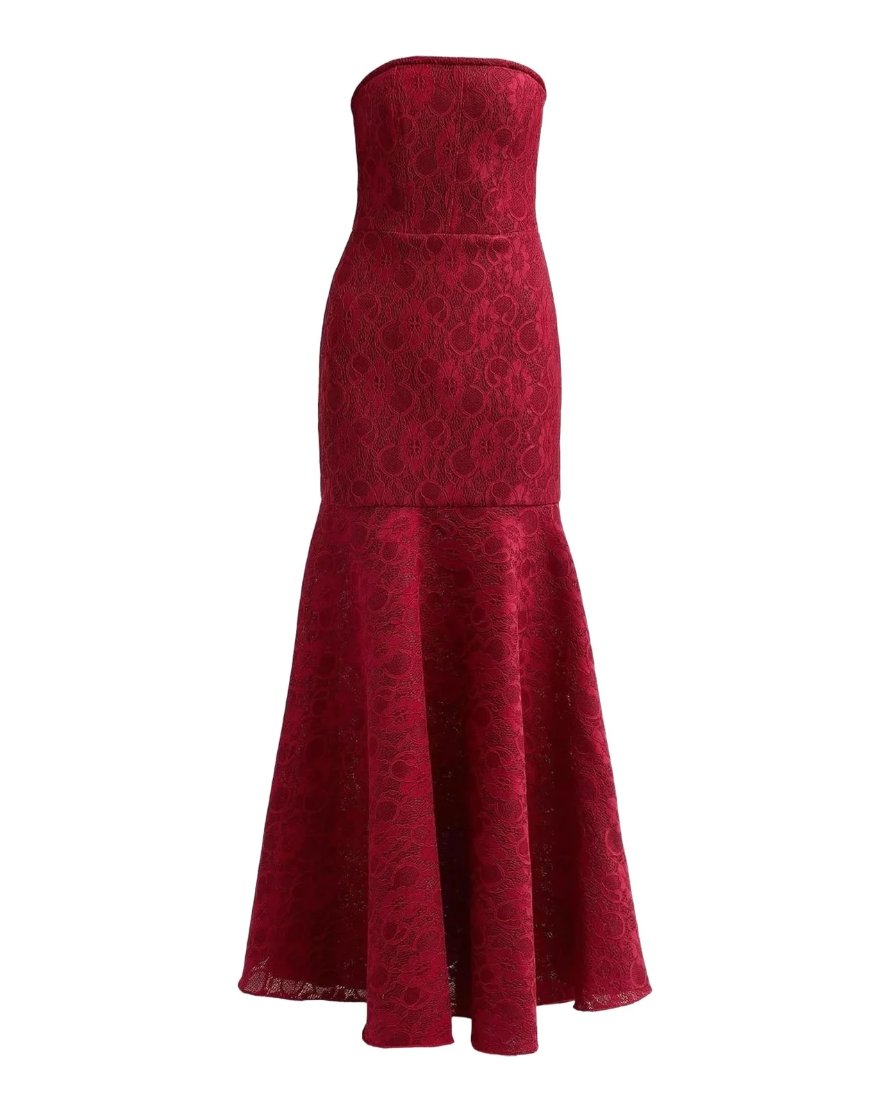 Kristy Strapless Lace Jacquard Trumpet Gown