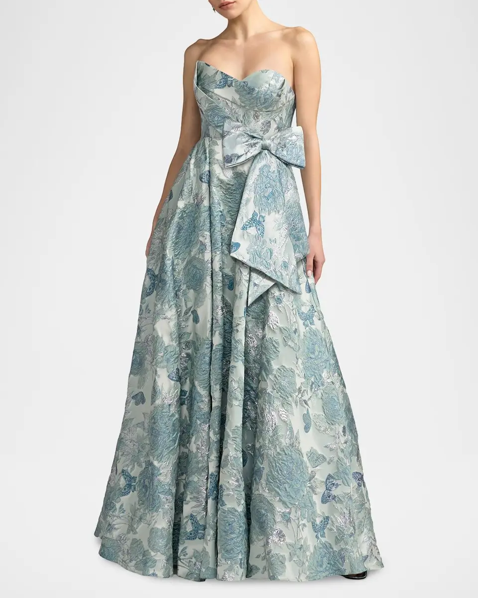 Mac Duggal Floral Brocade Strapless Gown | Thumbnail 2