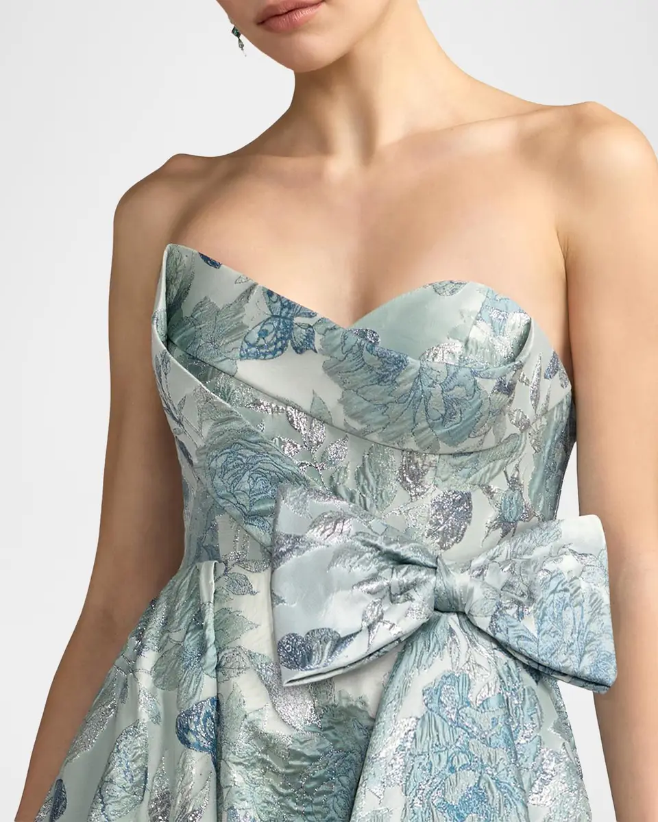 Mac Duggal Floral Brocade Strapless Gown | Thumbnail 4