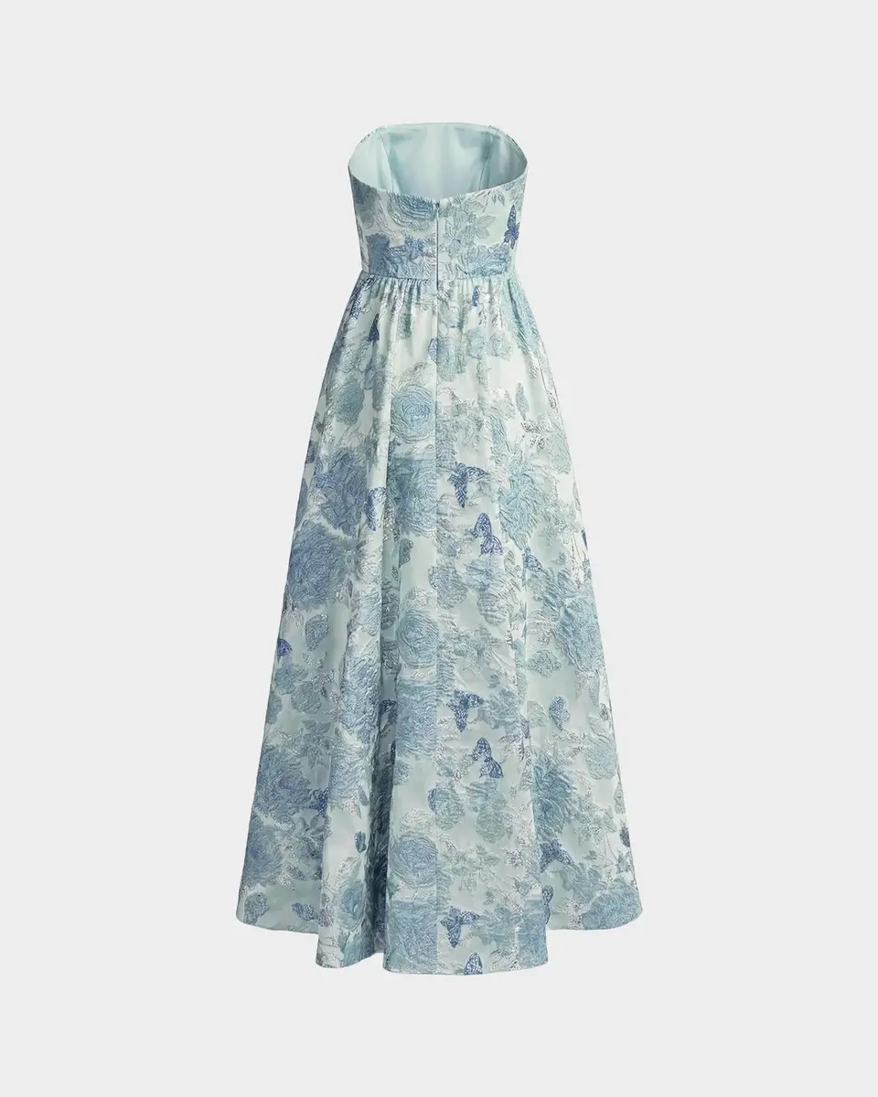 Mac Duggal Floral Brocade Strapless Gown | Thumbnail 5