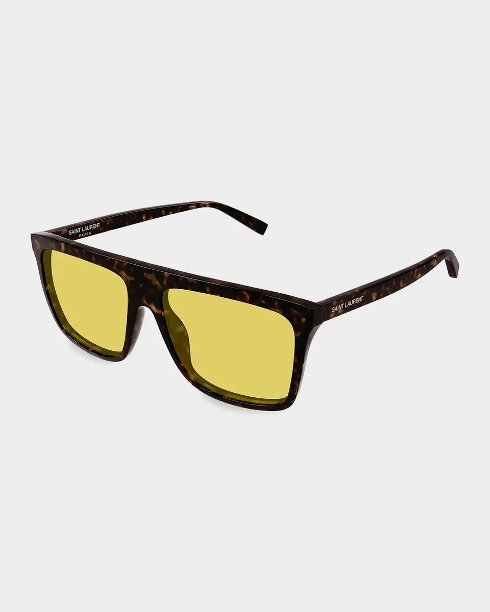Saint Laurent Men's Sl 904-003 59 Acetate and Bio-Nylon Rectangle Sunglasses | Thumbnail 2 Saint Laurent Men's Sl 904-003 59 Acetate and Bio-Nylon Rectangle Sunglasses | Thumbnail 2