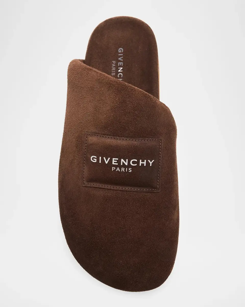 Givenchy Men's Puffy Asymmetric Suede Mules | Thumbnail 4 Givenchy Men's Puffy Asymmetric Suede Mules | Thumbnail 4
