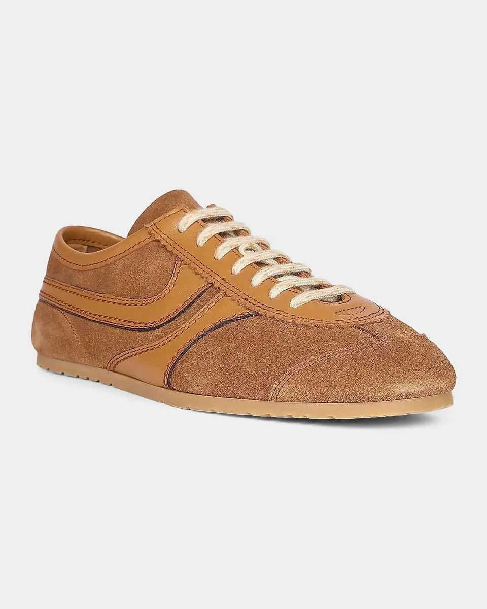 Dries Van Noten Round-Toe Suede Low-Top Sneakers | Thumbnail 5