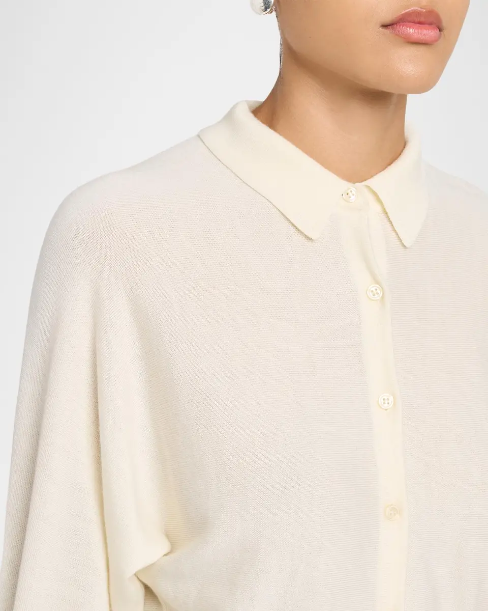 Lela Rose Cropped Dolman-Sleeve Collared Cardigan | Thumbnail 5 Lela Rose Cropped Dolman-Sleeve Collared Cardigan | Thumbnail 5