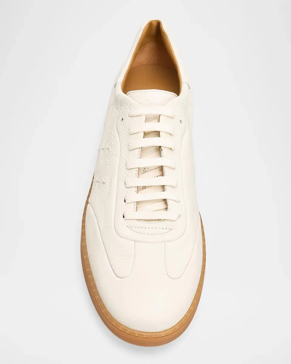 Kiton Men's Deerskin T-Toe Low-Top Sneakers | Thumbnail 4
