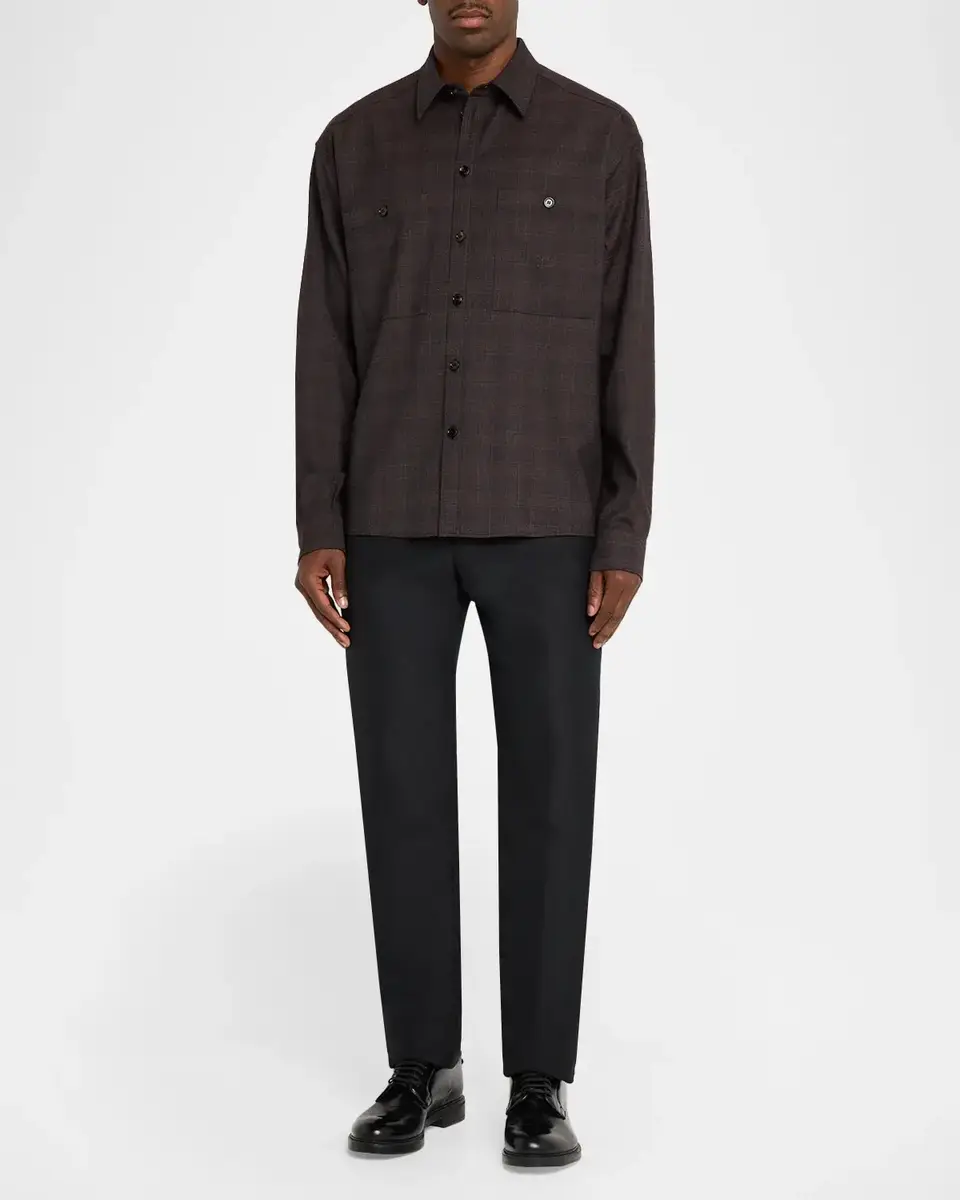 Dolce & Gabbana Men's Lana Tonal Check Double-Pocket Button-Down Shirt | Thumbnail 2 Dolce & Gabbana Men's Lana Tonal Check Double-Pocket Button-Down Shirt | Thumbnail 2