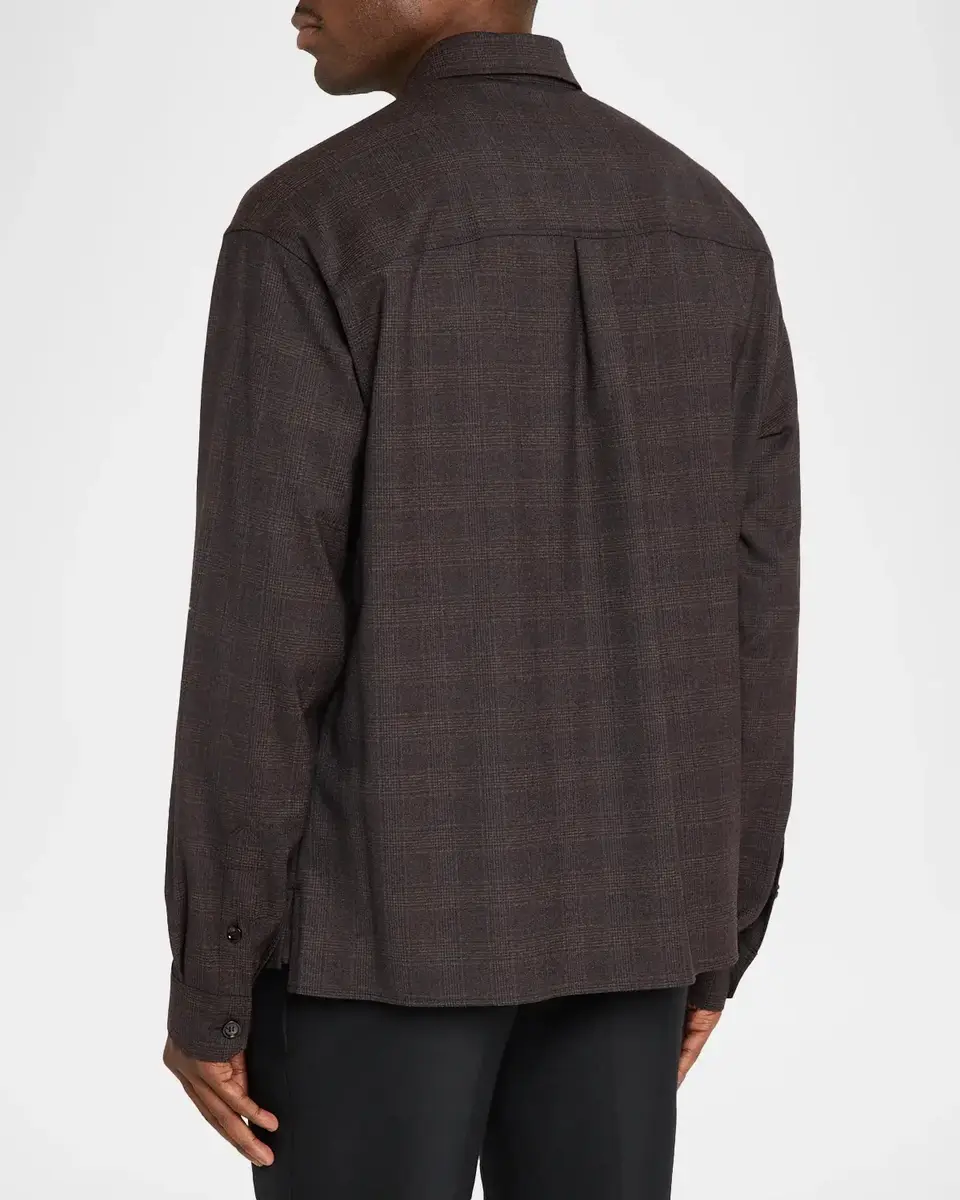 Dolce & Gabbana Men's Lana Tonal Check Double-Pocket Button-Down Shirt | Thumbnail 3 Dolce & Gabbana Men's Lana Tonal Check Double-Pocket Button-Down Shirt | Thumbnail 3