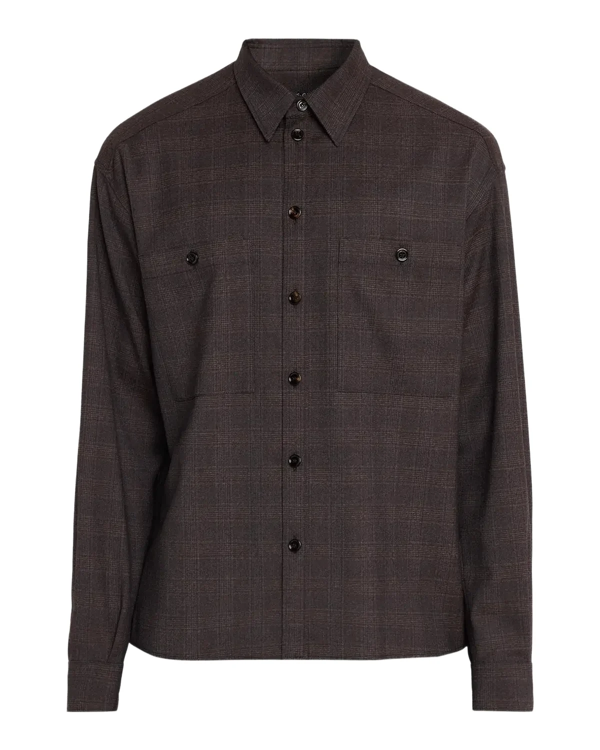 Dolce & Gabbana Men's Lana Tonal Check Double-Pocket Button-Down Shirt