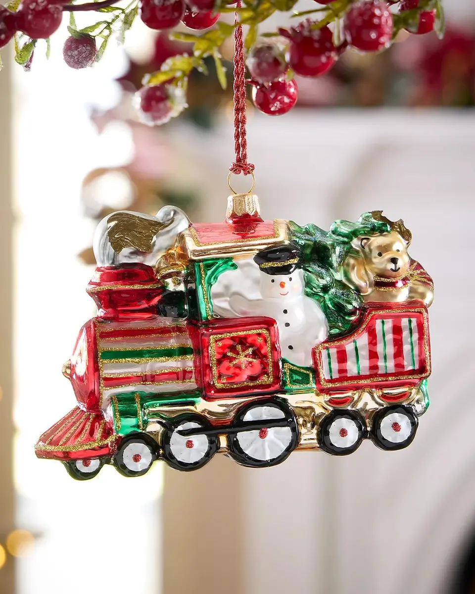 Exclusive Locomotive Train with Santa and Snowman Christmas Ornament | Thumbnail 2 Exclusive Locomotive Train with Santa and Snowman Christmas Ornament | Thumbnail 2