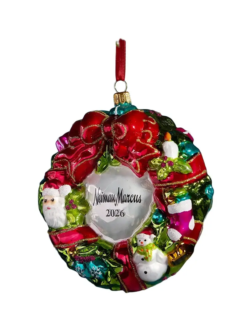 Neiman Marcus Jolly Wreath 2026 Christmas Ornament