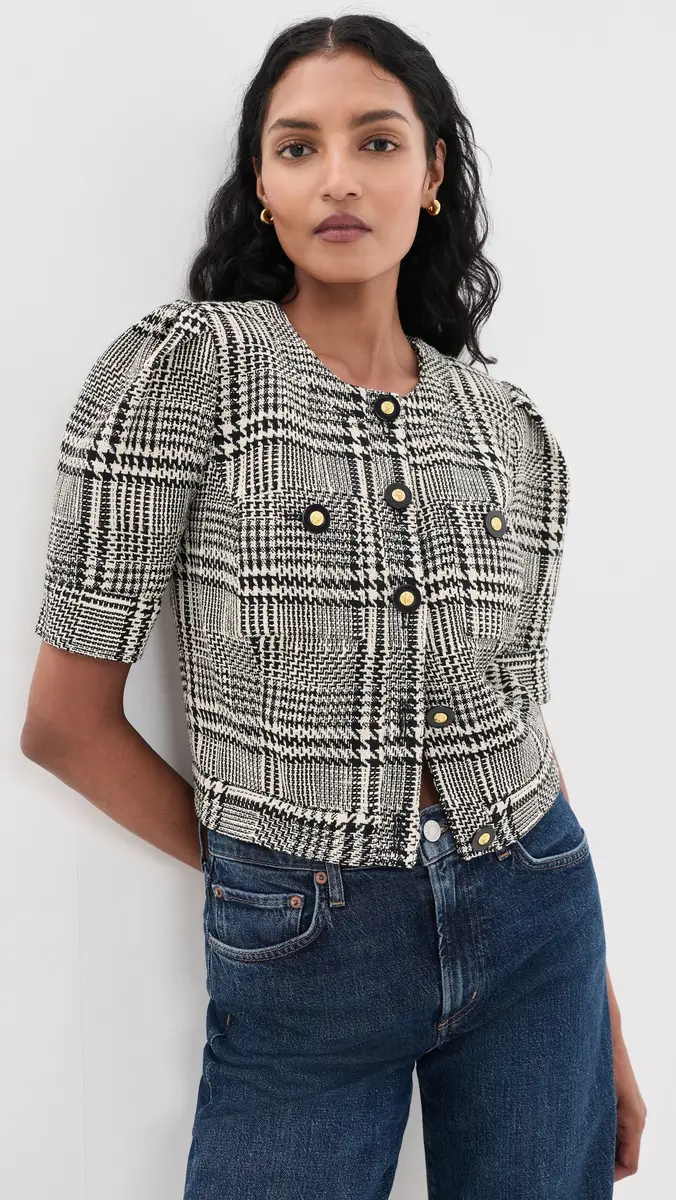 L'Agence Allegra Short Sleeve Cropped Jacket | Thumbnail 2 L'Agence Allegra Short Sleeve Cropped Jacket | Thumbnail 2