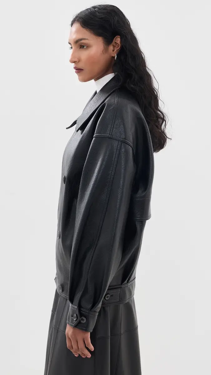 Source Unknown Vitellino Double Breasted Faux Leather Jacket | Thumbnail 4 Source Unknown Vitellino Double Breasted Faux Leather Jacket | Thumbnail 4