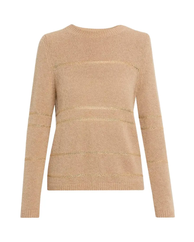 Fabiana Filippi Metallic Striped Wool-Mohair Sweater | Image 1 Fabiana Filippi Metallic Striped Wool-Mohair Sweater | Image 1