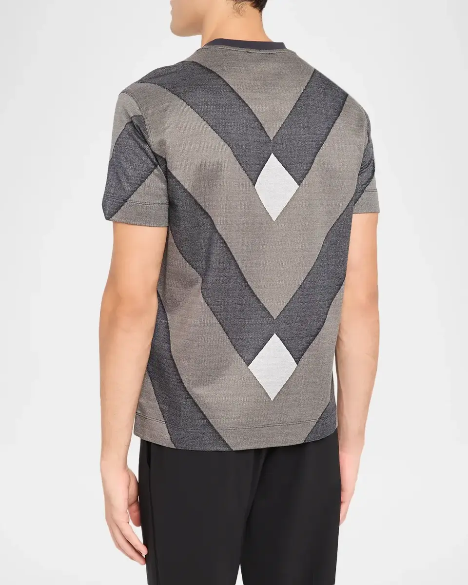 Emporio Armani Men's Crewneck Maxi-Chevron T-Shirt | Thumbnail 3 Emporio Armani Men's Crewneck Maxi-Chevron T-Shirt | Thumbnail 3