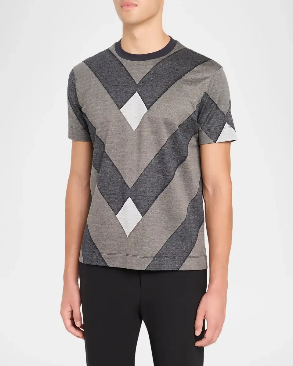 Emporio Armani Men's Crewneck Maxi-Chevron T-Shirt | Thumbnail 4 Emporio Armani Men's Crewneck Maxi-Chevron T-Shirt | Thumbnail 4