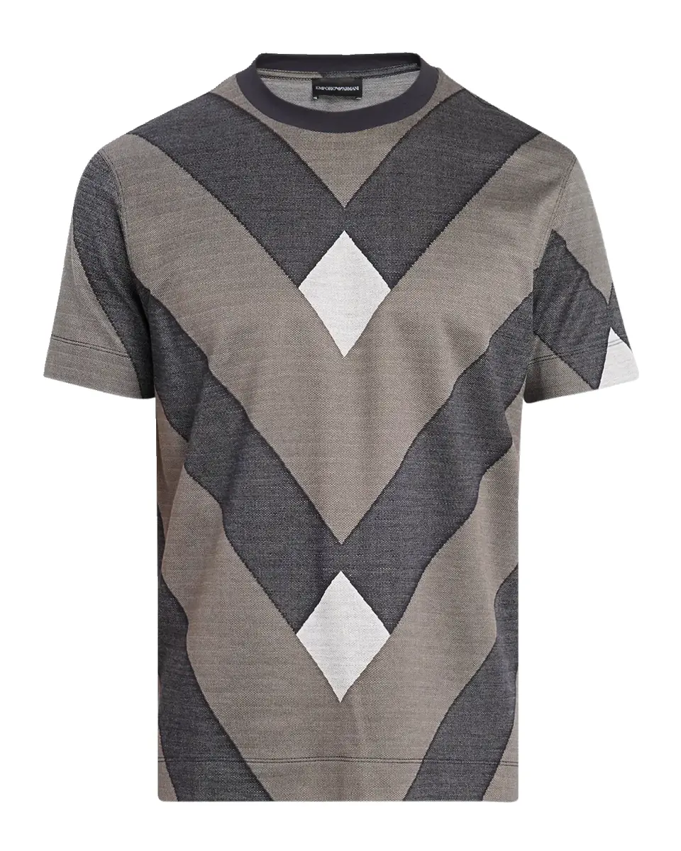 Emporio Armani Men's Crewneck Maxi-Chevron T-Shirt | Thumbnail 5 Emporio Armani Men's Crewneck Maxi-Chevron T-Shirt | Thumbnail 5