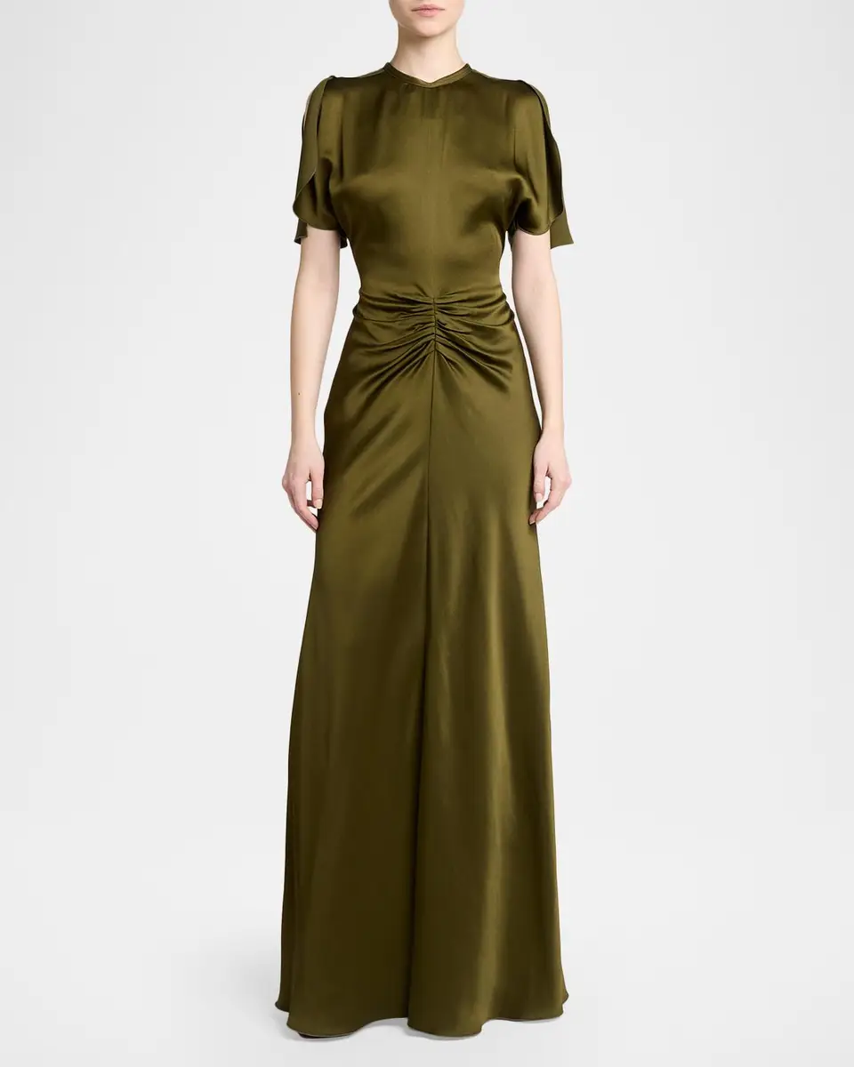 Victoria Beckham Isabella Satin Column Gown | Thumbnail 2 Victoria Beckham Isabella Satin Column Gown | Thumbnail 2