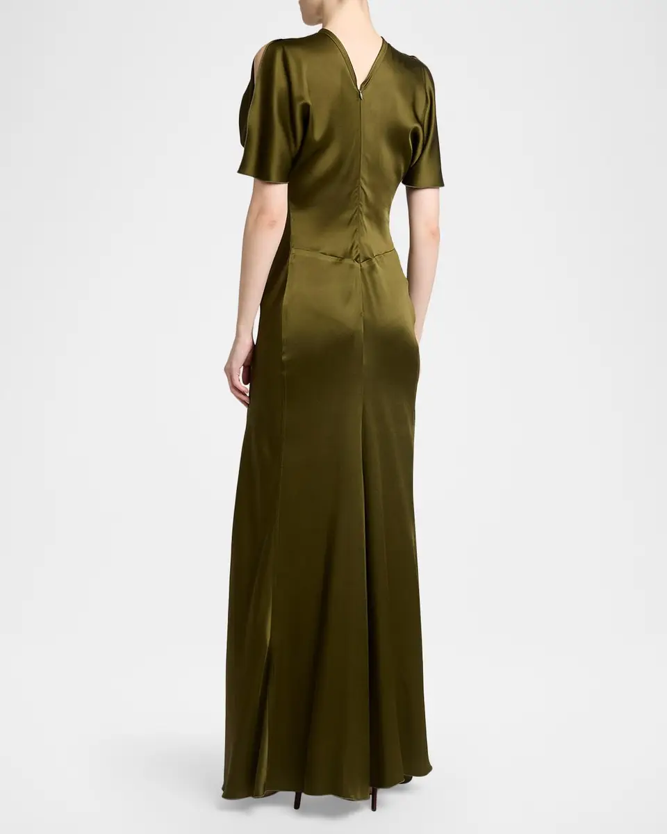 Victoria Beckham Isabella Satin Column Gown | Thumbnail 3 Victoria Beckham Isabella Satin Column Gown | Thumbnail 3