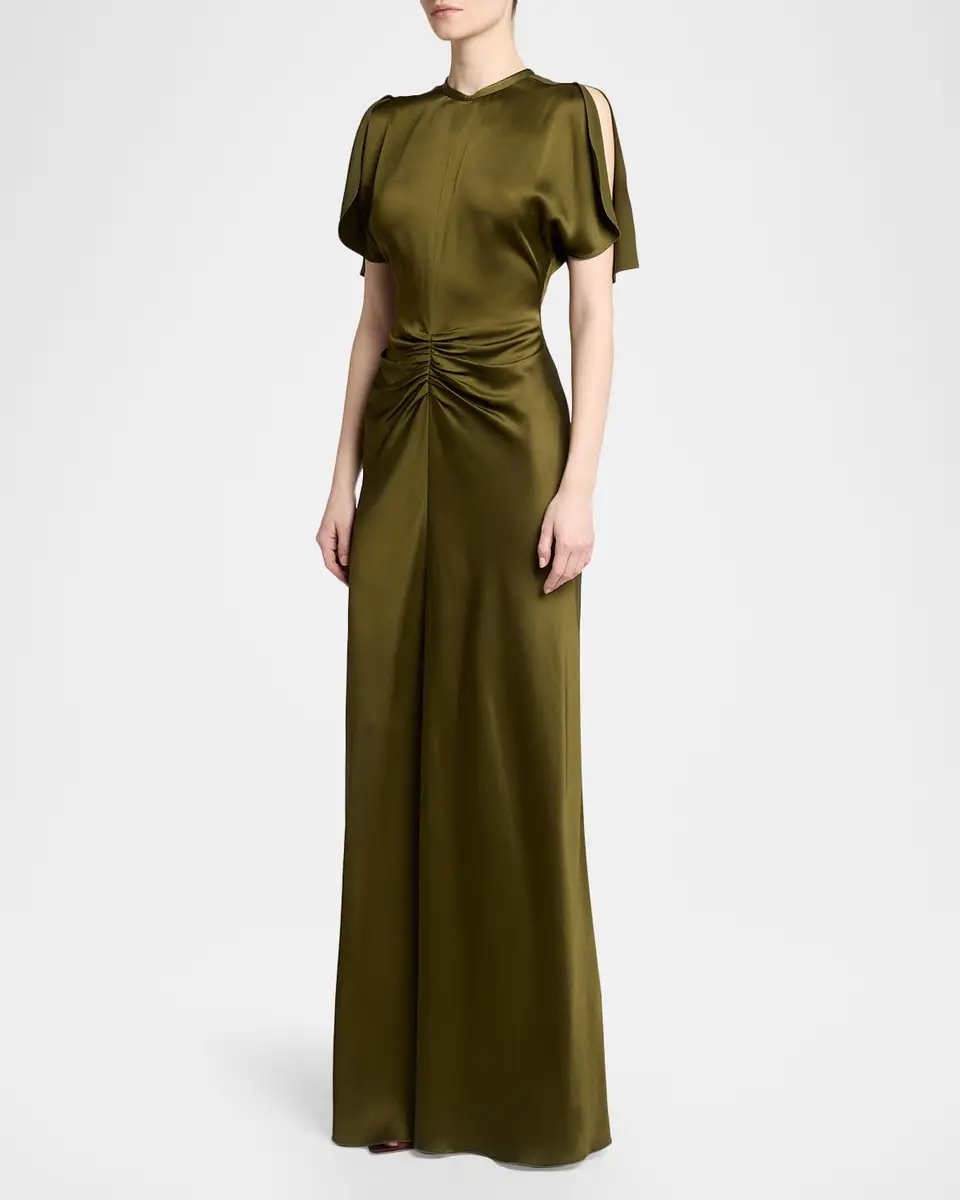 Victoria Beckham Isabella Satin Column Gown | Thumbnail 4 Victoria Beckham Isabella Satin Column Gown | Thumbnail 4