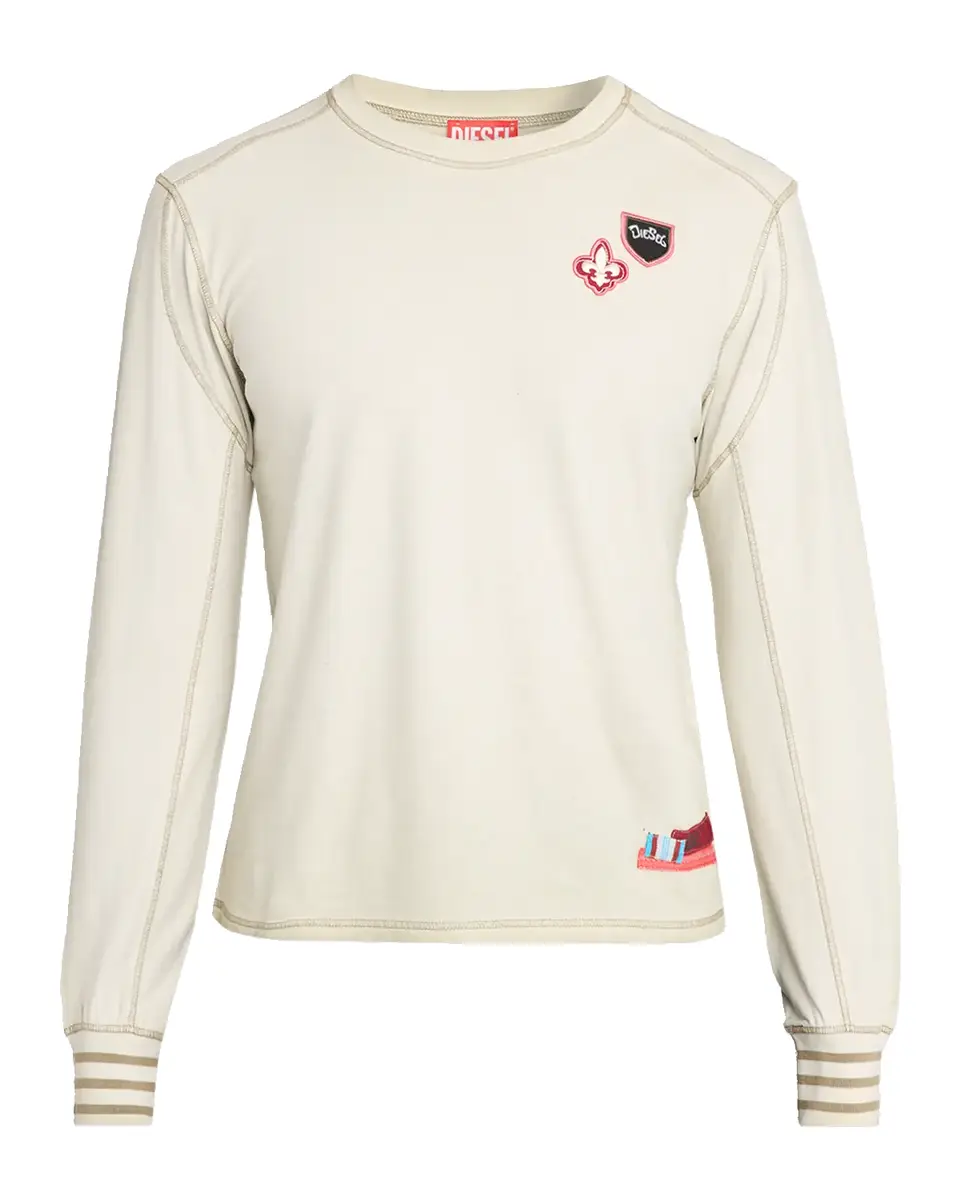 Diesel Men's Patchwork Long-Sleeve Crewneck T-Shirt | Thumbnail 5