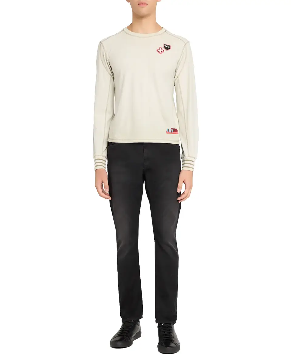 Diesel Men's Patchwork Long-Sleeve Crewneck T-Shirt | Thumbnail 6