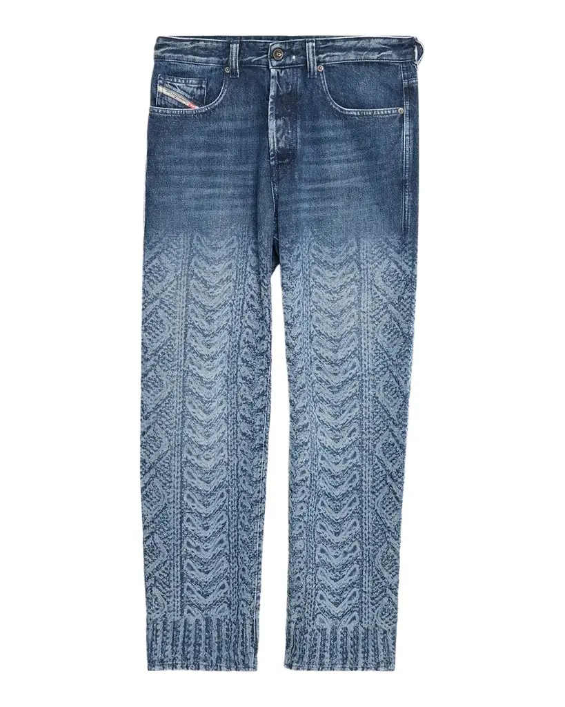 Diesel Men's Degrade Cable-Print Jeans | Image 1 Diesel Men's Degrade Cable-Print Jeans | Image 1