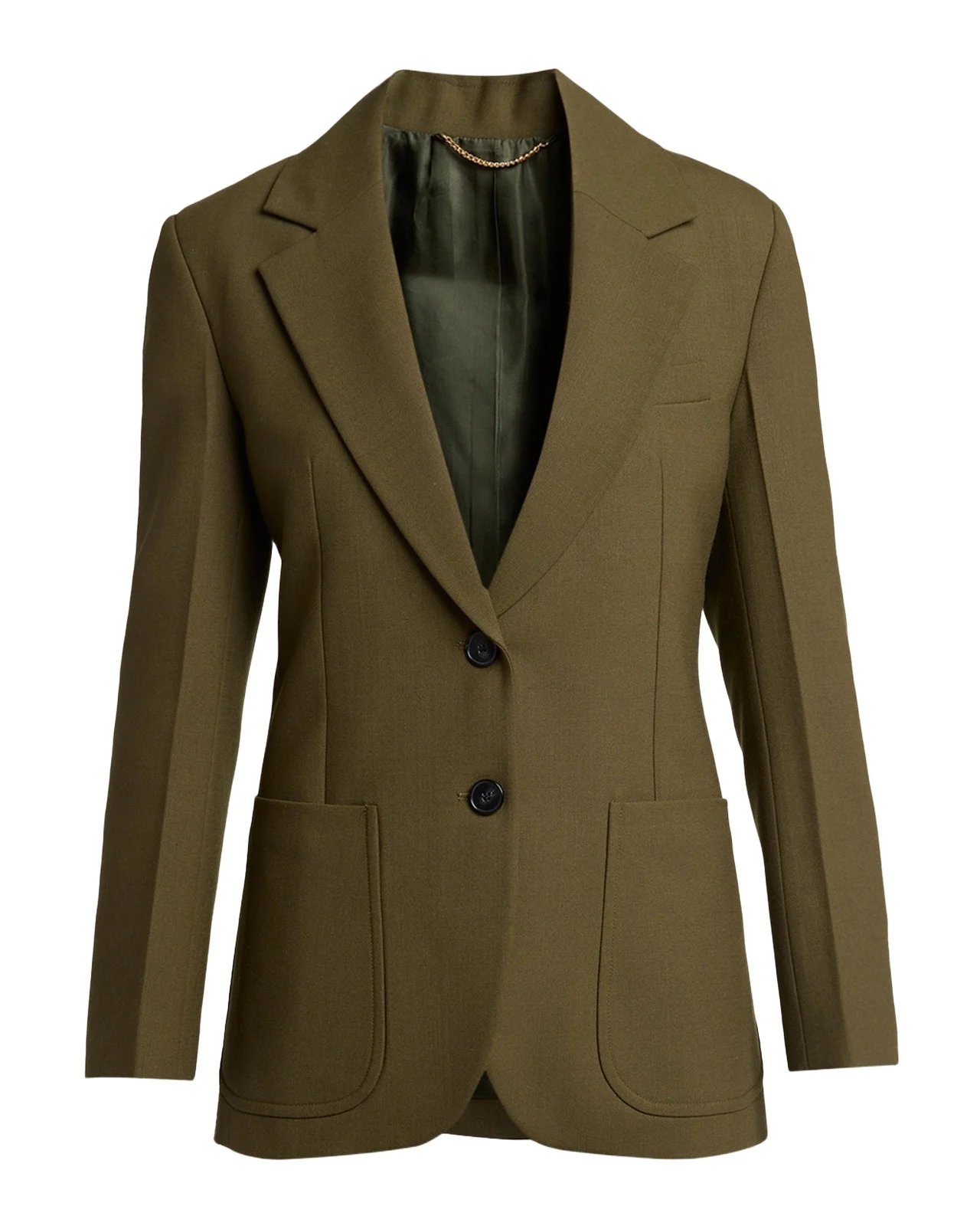 Katherine Patch Pocket Wool Single-Breasted Jacket