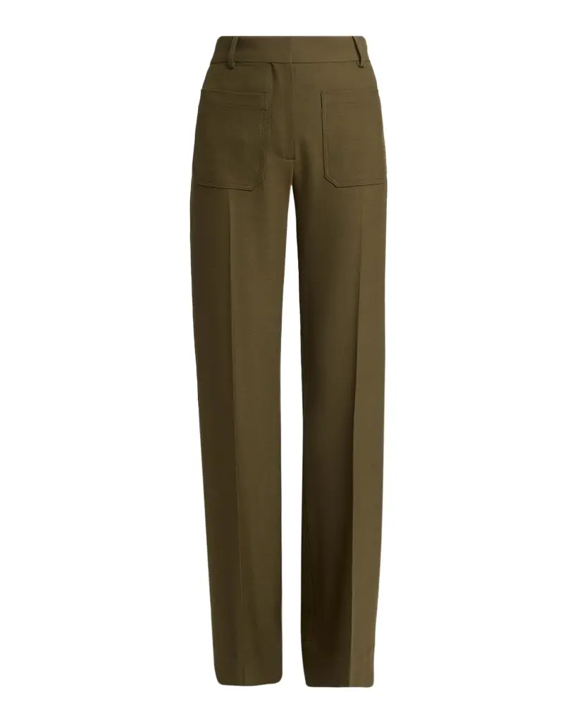 Victoria Beckham Alina Patch Pocket Wide-Leg Trousers | Image 1 Victoria Beckham Alina Patch Pocket Wide-Leg Trousers | Image 1