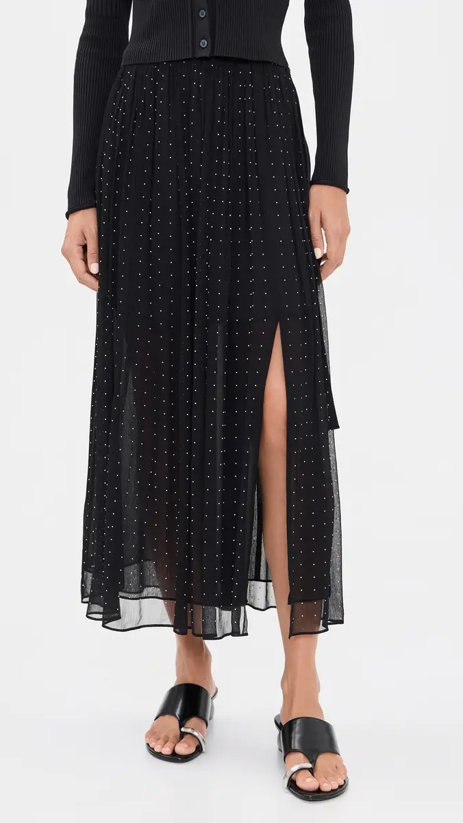 Vince Heat Set Dot Gathered Skirt | Thumbnail 2 Vince Heat Set Dot Gathered Skirt | Thumbnail 2