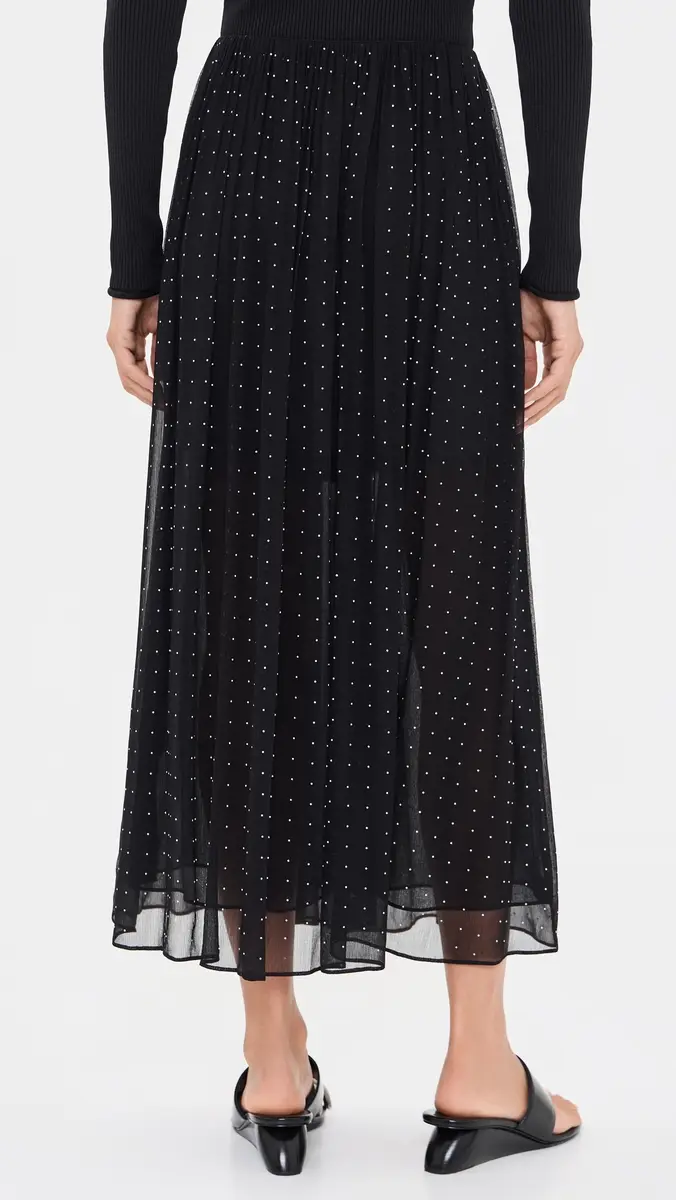 Vince Heat Set Dot Gathered Skirt | Thumbnail 3 Vince Heat Set Dot Gathered Skirt | Thumbnail 3