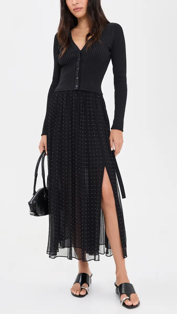 Vince Heat Set Dot Gathered Skirt | Thumbnail 5 Vince Heat Set Dot Gathered Skirt | Thumbnail 5