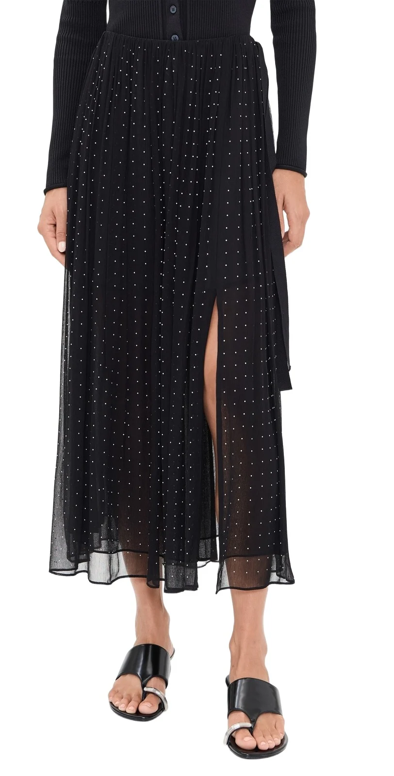 Vince Heat Set Dot Gathered Skirt