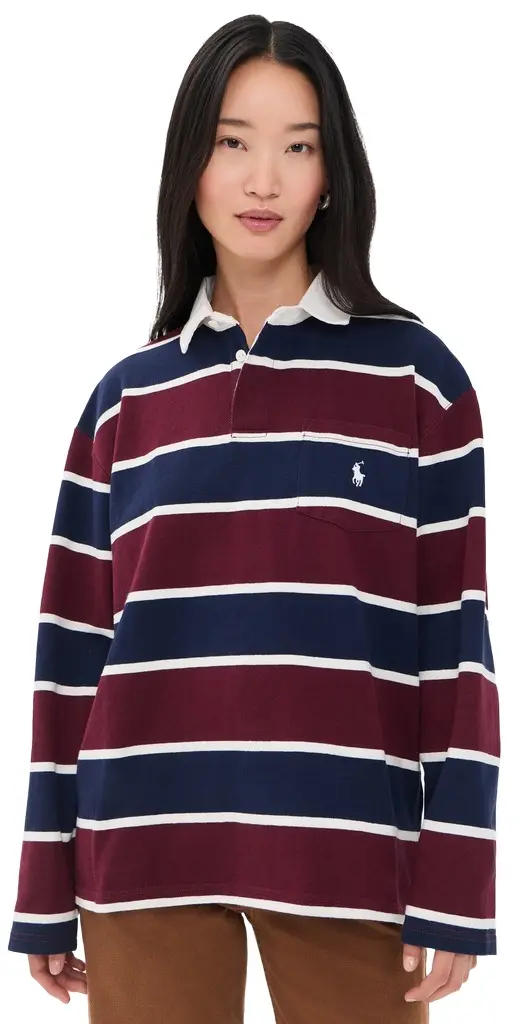 Polo Ralph Lauren Vintage Rugby Polo Tee Harvard Wine ulti | Image 1 Polo Ralph Lauren Vintage Rugby Polo Tee Harvard Wine ulti | Image 1