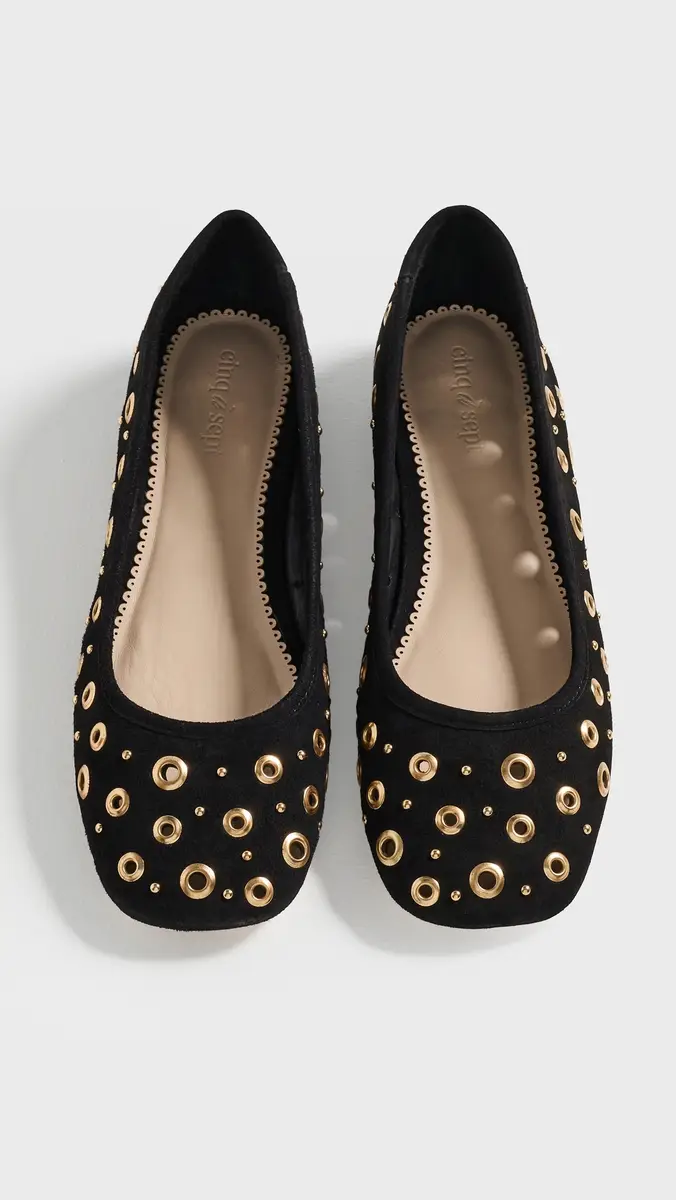 Cinq à Sept Ivy Mixed Hardware Ballet Flats | Thumbnail 2 Cinq à Sept Ivy Mixed Hardware Ballet Flats | Thumbnail 2
