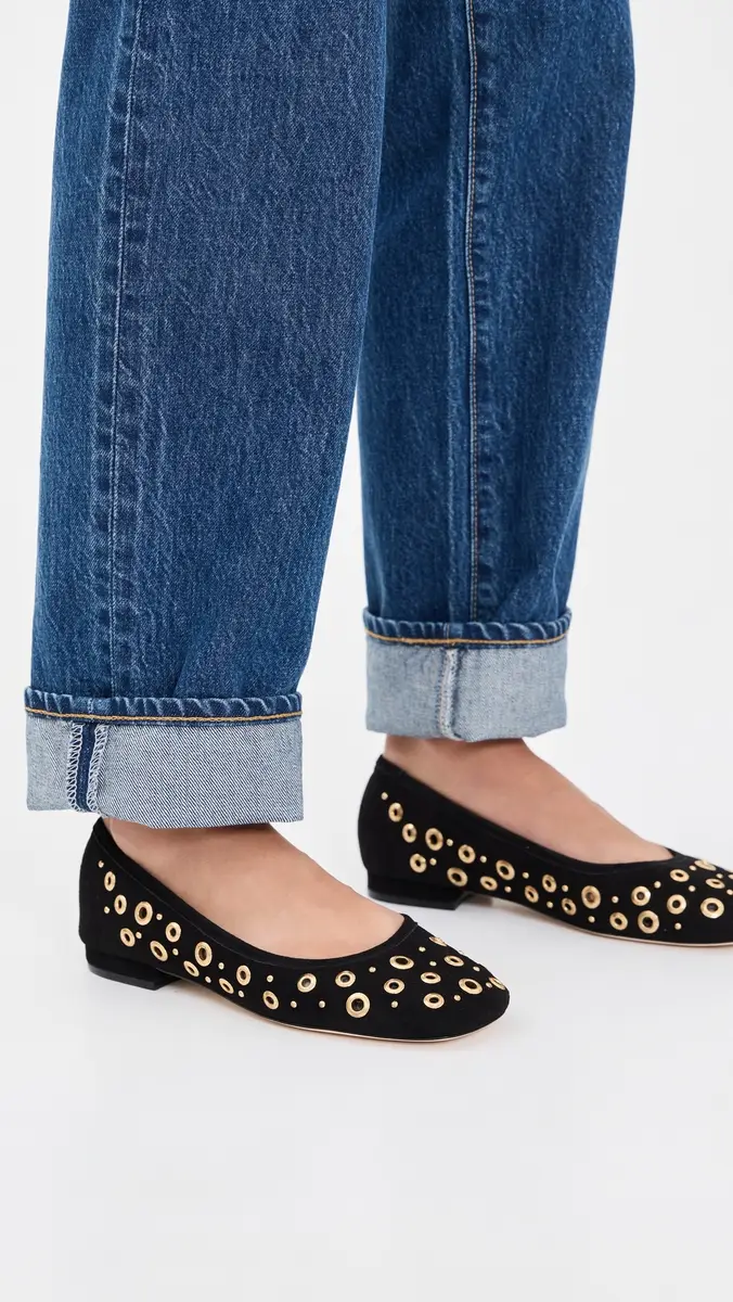 Cinq à Sept Ivy Mixed Hardware Ballet Flats | Thumbnail 3 Cinq à Sept Ivy Mixed Hardware Ballet Flats | Thumbnail 3