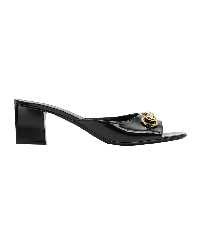 Gucci 55mm Signora Leather Mules | Image 1 Gucci 55mm Signora Leather Mules | Image 1