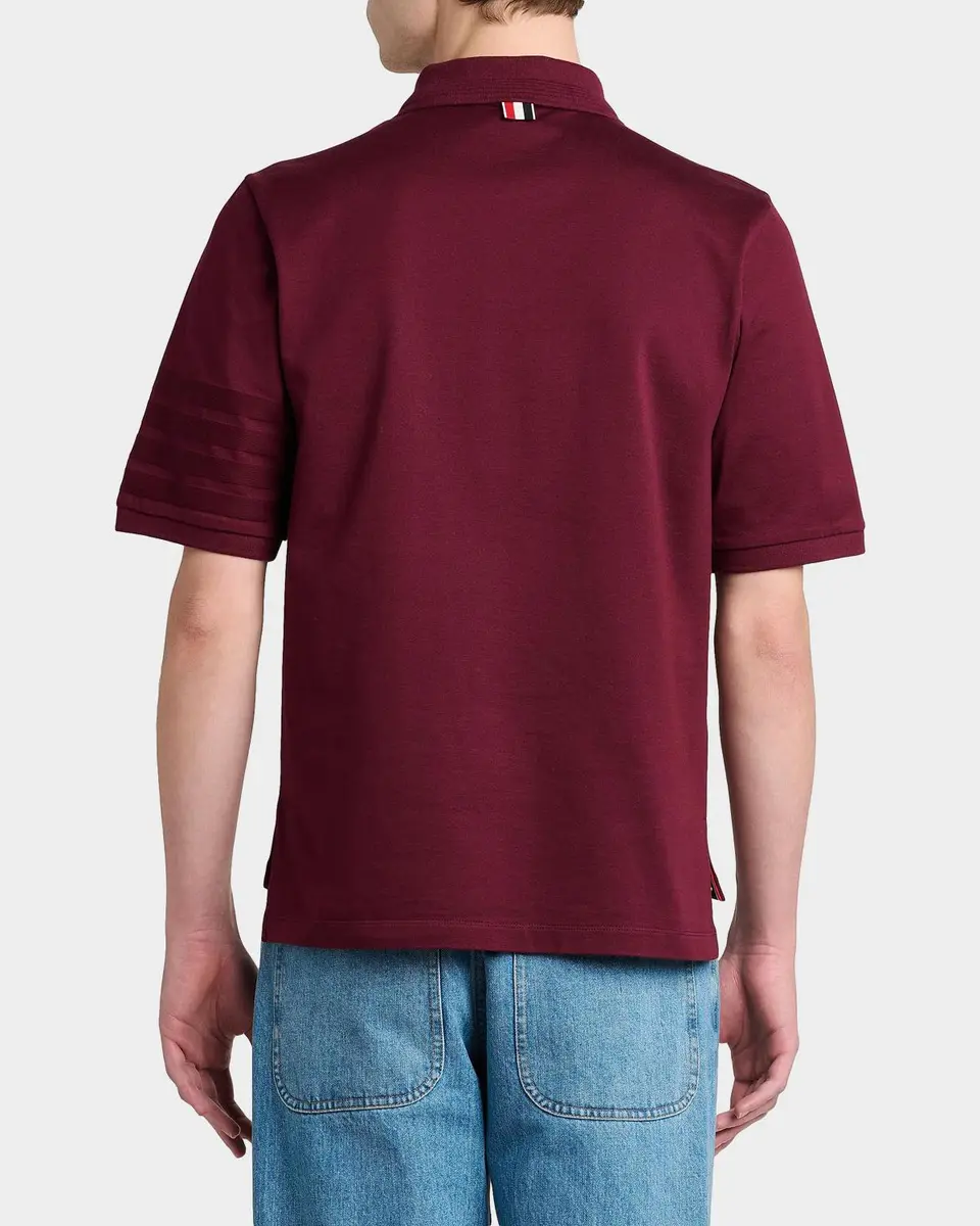 Thom Browne Men's Cotton 4-Bar Sleeve Name Applique Polo Shirt | Thumbnail 3 Thom Browne Men's Cotton 4-Bar Sleeve Name Applique Polo Shirt | Thumbnail 3