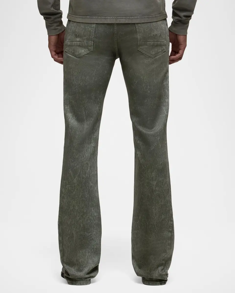 Hudson Men's Walker Kick Flare Jeans in Wax Olive | Thumbnail 3 Hudson Men's Walker Kick Flare Jeans in Wax Olive | Thumbnail 3