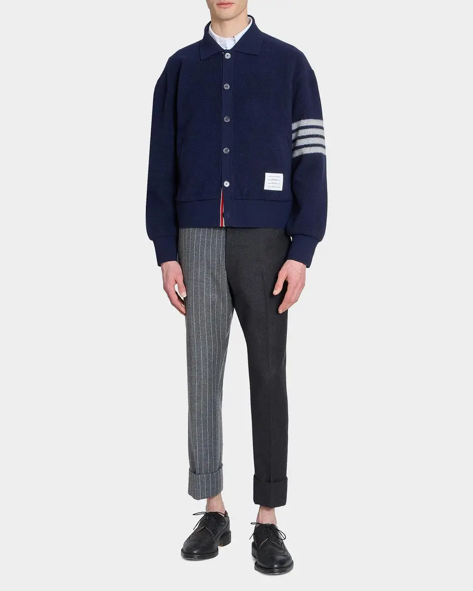 Thom Browne Men's Wool Fleece Polo Cardigan | Thumbnail 2 Thom Browne Men's Wool Fleece Polo Cardigan | Thumbnail 2